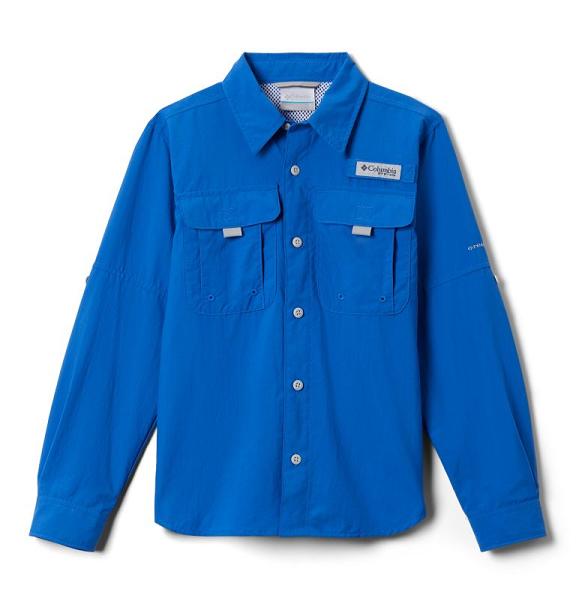 Columbia PFG Bonehead Shirts Blue For Boys NZ34791 New Zealand